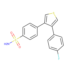 NS(=O)(=O)c1ccc(-c2cscc2-c2ccc(F)cc2)cc1 ZINC000000018714