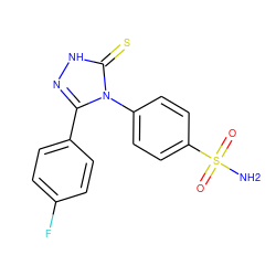 NS(=O)(=O)c1ccc(-n2c(-c3ccc(F)cc3)n[nH]c2=S)cc1 ZINC000103270362