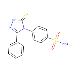 NS(=O)(=O)c1ccc(-n2c(-c3ccccc3)n[nH]c2=S)cc1 ZINC000103269655