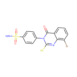 NS(=O)(=O)c1ccc(-n2c(S)nc3c(Br)cccc3c2=O)cc1 ZINC000653795242