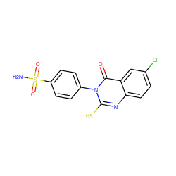 NS(=O)(=O)c1ccc(-n2c(S)nc3ccc(Cl)cc3c2=O)cc1 ZINC000653795293