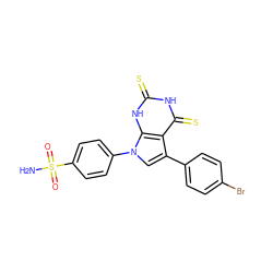 NS(=O)(=O)c1ccc(-n2cc(-c3ccc(Br)cc3)c3c(=S)[nH]c(=S)[nH]c32)cc1 ZINC000299837525