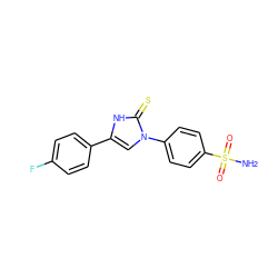 NS(=O)(=O)c1ccc(-n2cc(-c3ccc(F)cc3)[nH]c2=S)cc1 ZINC000169306771