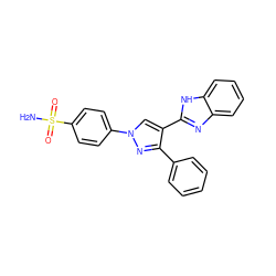 NS(=O)(=O)c1ccc(-n2cc(-c3nc4ccccc4[nH]3)c(-c3ccccc3)n2)cc1 ZINC000653825881