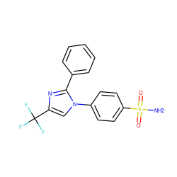 NS(=O)(=O)c1ccc(-n2cc(C(F)(F)F)nc2-c2ccccc2)cc1 ZINC000003814586