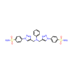 NS(=O)(=O)c1ccc(-n2cc(CN(Cc3cn(-c4ccc(S(N)(=O)=O)cc4)nn3)c3ccccc3)nn2)cc1 ZINC001772573163