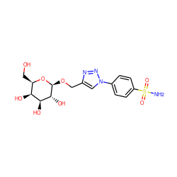 NS(=O)(=O)c1ccc(-n2cc(CO[C@@H]3O[C@H](CO)[C@H](O)[C@H](O)[C@H]3O)nn2)cc1 ZINC000014958116