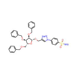 NS(=O)(=O)c1ccc(-n2cc(CO[C@@H]3O[C@H](COCc4ccccc4)[C@@H](OCc4ccccc4)[C@H]3OCc3ccccc3)nn2)cc1 ZINC000034799872