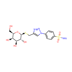 NS(=O)(=O)c1ccc(-n2cc(CS[C@@H]3O[C@H](CO)[C@H](O)[C@H](O)[C@H]3O)nn2)cc1 ZINC000040974734