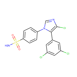 NS(=O)(=O)c1ccc(-n2cnc(Cl)c2-c2cc(Cl)cc(Cl)c2)cc1 ZINC000027088346