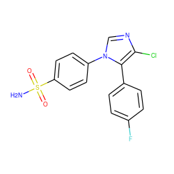 NS(=O)(=O)c1ccc(-n2cnc(Cl)c2-c2ccc(F)cc2)cc1 ZINC000013525270