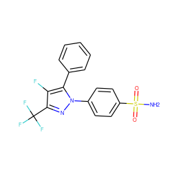 NS(=O)(=O)c1ccc(-n2nc(C(F)(F)F)c(F)c2-c2ccccc2)cc1 ZINC000003814718