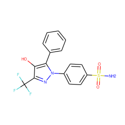 NS(=O)(=O)c1ccc(-n2nc(C(F)(F)F)c(O)c2-c2ccccc2)cc1 ZINC000013761851