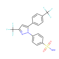 NS(=O)(=O)c1ccc(-n2nc(C(F)(F)F)cc2-c2ccc(C(F)(F)F)cc2)cc1 ZINC000013761813