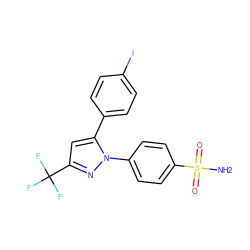 NS(=O)(=O)c1ccc(-n2nc(C(F)(F)F)cc2-c2ccc(I)cc2)cc1 ZINC000038803818