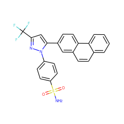 NS(=O)(=O)c1ccc(-n2nc(C(F)(F)F)cc2-c2ccc3c(ccc4ccccc43)c2)cc1 ZINC000003948753