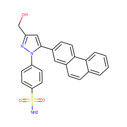 NS(=O)(=O)c1ccc(-n2nc(CO)cc2-c2ccc3c(ccc4ccccc43)c2)cc1 ZINC000095588417