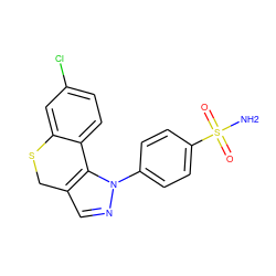 NS(=O)(=O)c1ccc(-n2ncc3c2-c2ccc(Cl)cc2SC3)cc1 ZINC000095573441