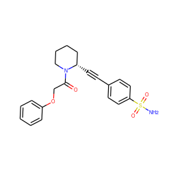 NS(=O)(=O)c1ccc(C#C[C@H]2CCCCN2C(=O)COc2ccccc2)cc1 ZINC000299855856