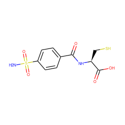 NS(=O)(=O)c1ccc(C(=O)N[C@@H](CS)C(=O)O)cc1 ZINC000029477617