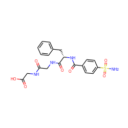 NS(=O)(=O)c1ccc(C(=O)N[C@@H](Cc2ccccc2)C(=O)NCC(=O)NCC(=O)O)cc1 ZINC000013601497