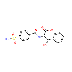 NS(=O)(=O)c1ccc(C(=O)N[C@H](C(=O)O)[C@@H](O)c2ccccc2)cc1 ZINC000029474809