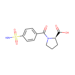 NS(=O)(=O)c1ccc(C(=O)N2CCC[C@@H]2C(=O)O)cc1 ZINC000027638363