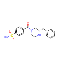 NS(=O)(=O)c1ccc(C(=O)N2CCN[C@@H](Cc3ccccc3)C2)cc1 ZINC001470961163