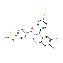 NS(=O)(=O)c1ccc(C(=O)N2CCc3cc(O)c(O)cc3[C@@H]2c2ccc(Cl)cc2)cc1 ZINC001772643462