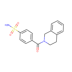 NS(=O)(=O)c1ccc(C(=O)N2CCc3ccccc3C2)cc1 ZINC000015339033