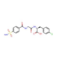 NS(=O)(=O)c1ccc(C(=O)NCC(=O)N[C@@H](Cc2ccc(Cl)cc2)C(=O)O)cc1 ZINC000027640788