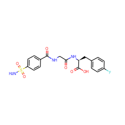 NS(=O)(=O)c1ccc(C(=O)NCC(=O)N[C@@H](Cc2ccc(F)cc2)C(=O)O)cc1 ZINC000027646458