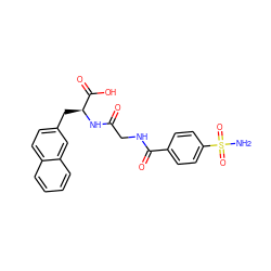 NS(=O)(=O)c1ccc(C(=O)NCC(=O)N[C@@H](Cc2ccc3ccccc3c2)C(=O)O)cc1 ZINC000027638603