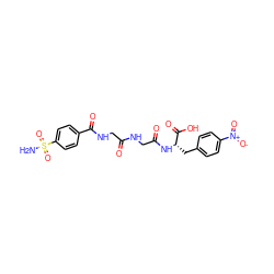 NS(=O)(=O)c1ccc(C(=O)NCC(=O)NCC(=O)N[C@@H](Cc2ccc([N+](=O)[O-])cc2)C(=O)O)cc1 ZINC000027638114