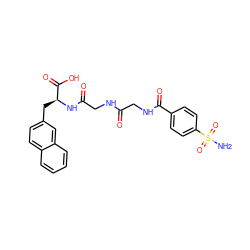 NS(=O)(=O)c1ccc(C(=O)NCC(=O)NCC(=O)N[C@@H](Cc2ccc3ccccc3c2)C(=O)O)cc1 ZINC000027636954