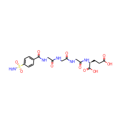 NS(=O)(=O)c1ccc(C(=O)NCC(=O)NCC(=O)NCC(=O)N[C@@H](CCC(=O)O)C(=O)O)cc1 ZINC000027643110