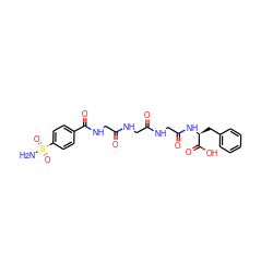 NS(=O)(=O)c1ccc(C(=O)NCC(=O)NCC(=O)NCC(=O)N[C@@H](Cc2ccccc2)C(=O)O)cc1 ZINC000027630866