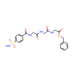 NS(=O)(=O)c1ccc(C(=O)NCC(=O)NCC(=O)NCC(=O)OCc2ccccc2)cc1 ZINC000013601503