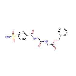 NS(=O)(=O)c1ccc(C(=O)NCC(=O)NCC(=O)OCc2ccccc2)cc1 ZINC000013601500