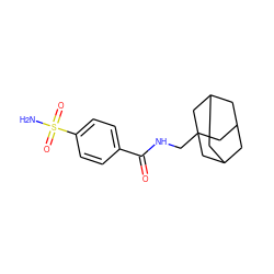 NS(=O)(=O)c1ccc(C(=O)NCC23CC4CC(CC(C4)C2)C3)cc1 ZINC000013601495