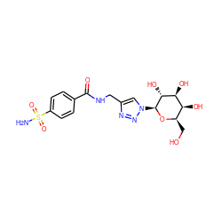 NS(=O)(=O)c1ccc(C(=O)NCc2cn([C@@H]3O[C@H](CO)[C@H](O)[C@H](O)[C@H]3O)nn2)cc1 ZINC000014951475