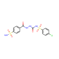 NS(=O)(=O)c1ccc(C(=O)NNC(=O)NS(=O)(=O)c2ccc(Cl)cc2)cc1 ZINC000013612937