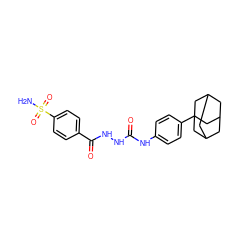 NS(=O)(=O)c1ccc(C(=O)NNC(=O)Nc2ccc(C34CC5CC(CC(C5)C3)C4)cc2)cc1 ZINC000013612918