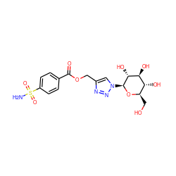 NS(=O)(=O)c1ccc(C(=O)OCc2cn([C@@H]3O[C@H](CO)[C@@H](O)[C@H](O)[C@H]3O)nn2)cc1 ZINC000014951466