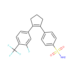 NS(=O)(=O)c1ccc(C2=C(c3ccc(C(F)(F)F)c(F)c3)CCC2)cc1 ZINC000003814658