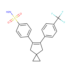 NS(=O)(=O)c1ccc(C2=C(c3ccc(C(F)(F)F)cc3)CC3(CC3)C2)cc1 ZINC000003814739