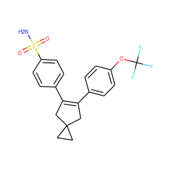 NS(=O)(=O)c1ccc(C2=C(c3ccc(OC(F)(F)F)cc3)CC3(CC3)C2)cc1 ZINC000003814737