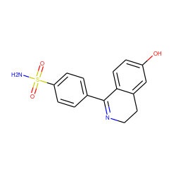 NS(=O)(=O)c1ccc(C2=NCCc3cc(O)ccc32)cc1 ZINC000084655521