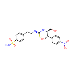 NS(=O)(=O)c1ccc(CC/N=C(\S)N[C@@H](CO)[C@@H](O)c2ccc([N+](=O)[O-])cc2)cc1 ZINC000028122284