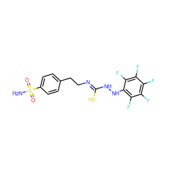 NS(=O)(=O)c1ccc(CC/N=C(\S)NNc2c(F)c(F)c(F)c(F)c2F)cc1 ZINC000028131124